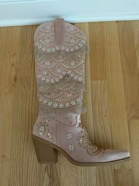 Women's Blush Embellished Western Boot